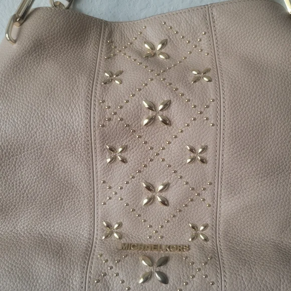 Michael Kors Beige Leather Shoulder Large Tote Bag Purse - Picture 11 of 11